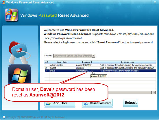 windows domain password