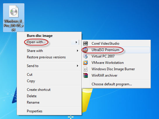Open iso file with software